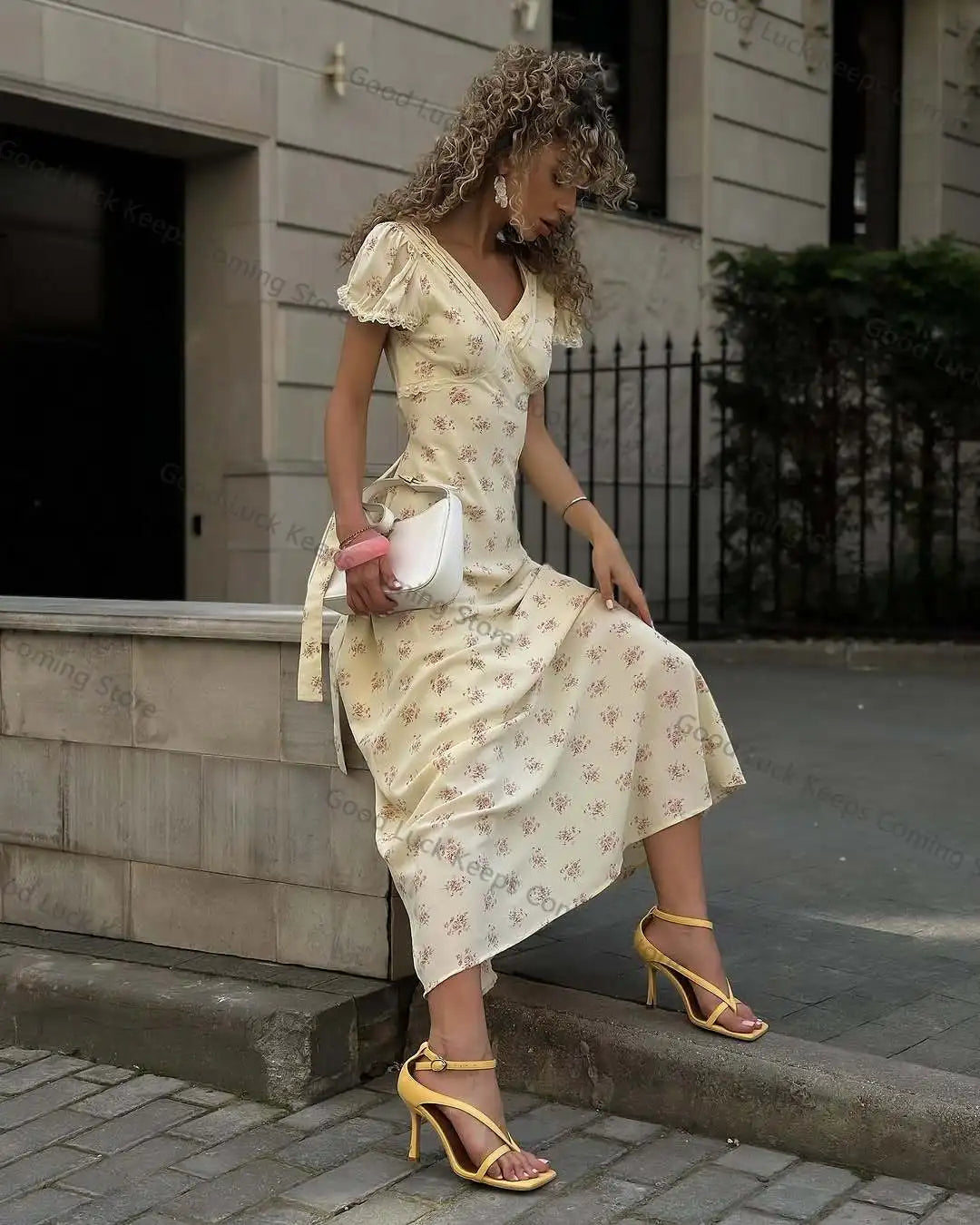 Buttercup Trail — Lacy Tie-Back Maxi