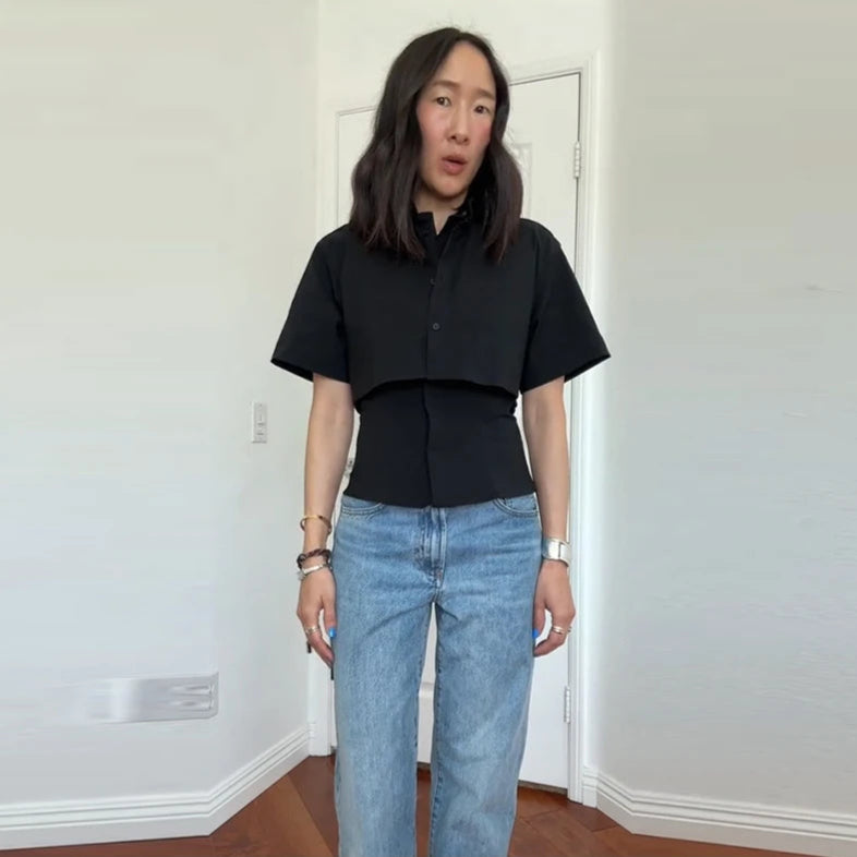Selene Tailored Slim Lapel Blouse