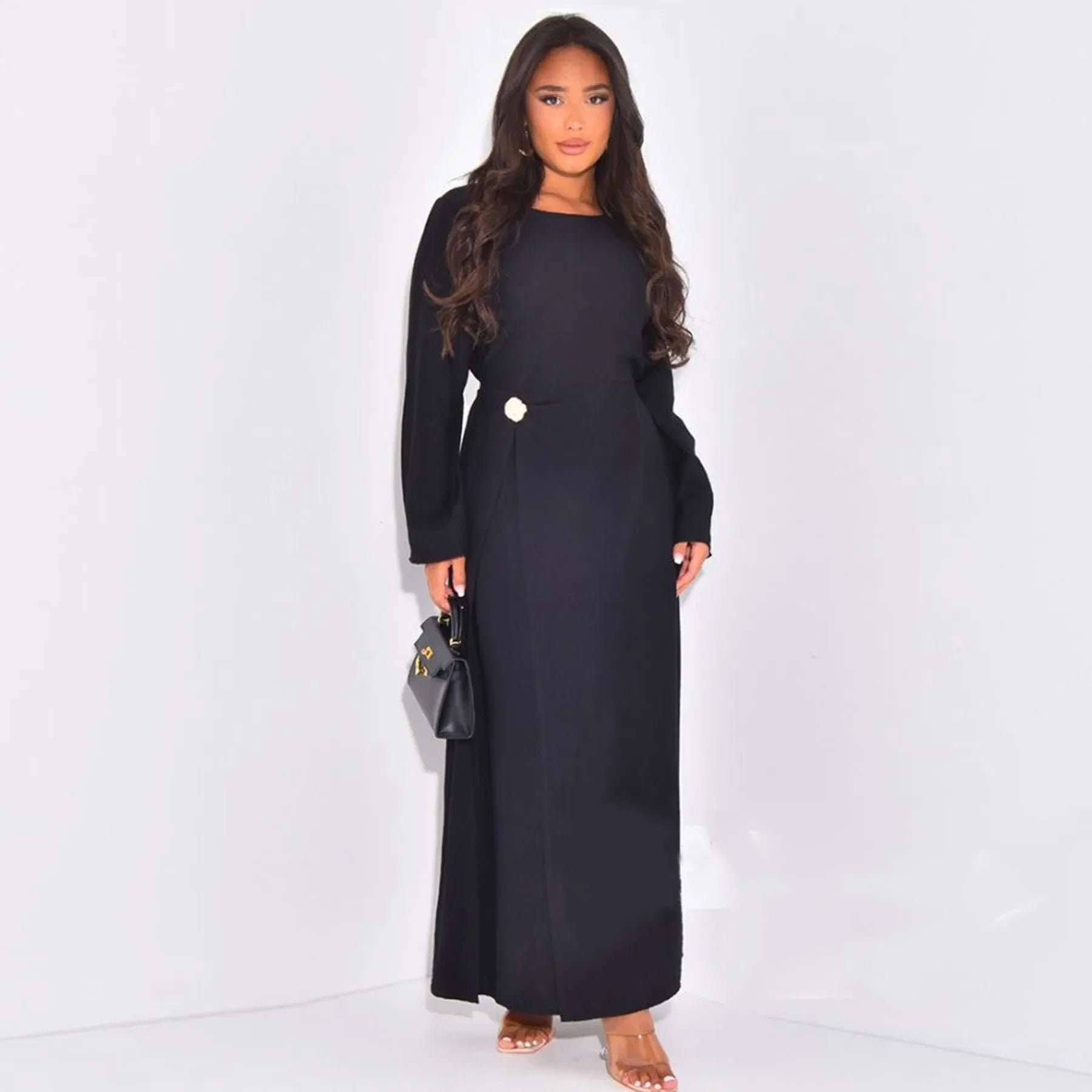Arabic-Inspired Flow Robe with Draped Silhouette