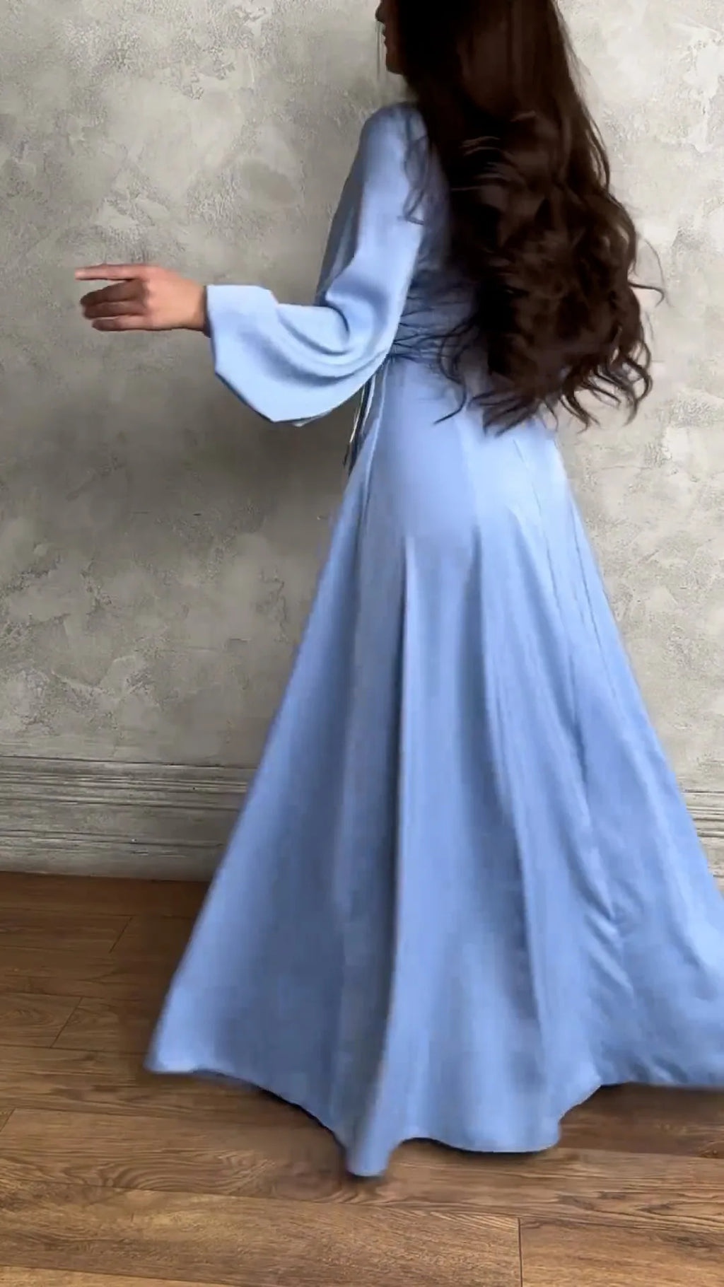 Liora Bleu Dress – Fairytale Maxi with Side Lace and Celestial Fit