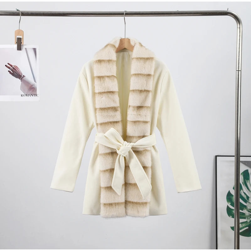 Frosted Cloud Coat– Dreamy Lace-Up Luxury