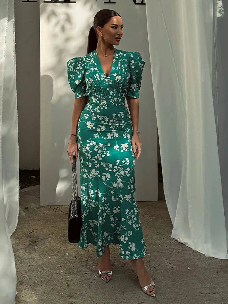 Sabine V-Neck Midi Dress