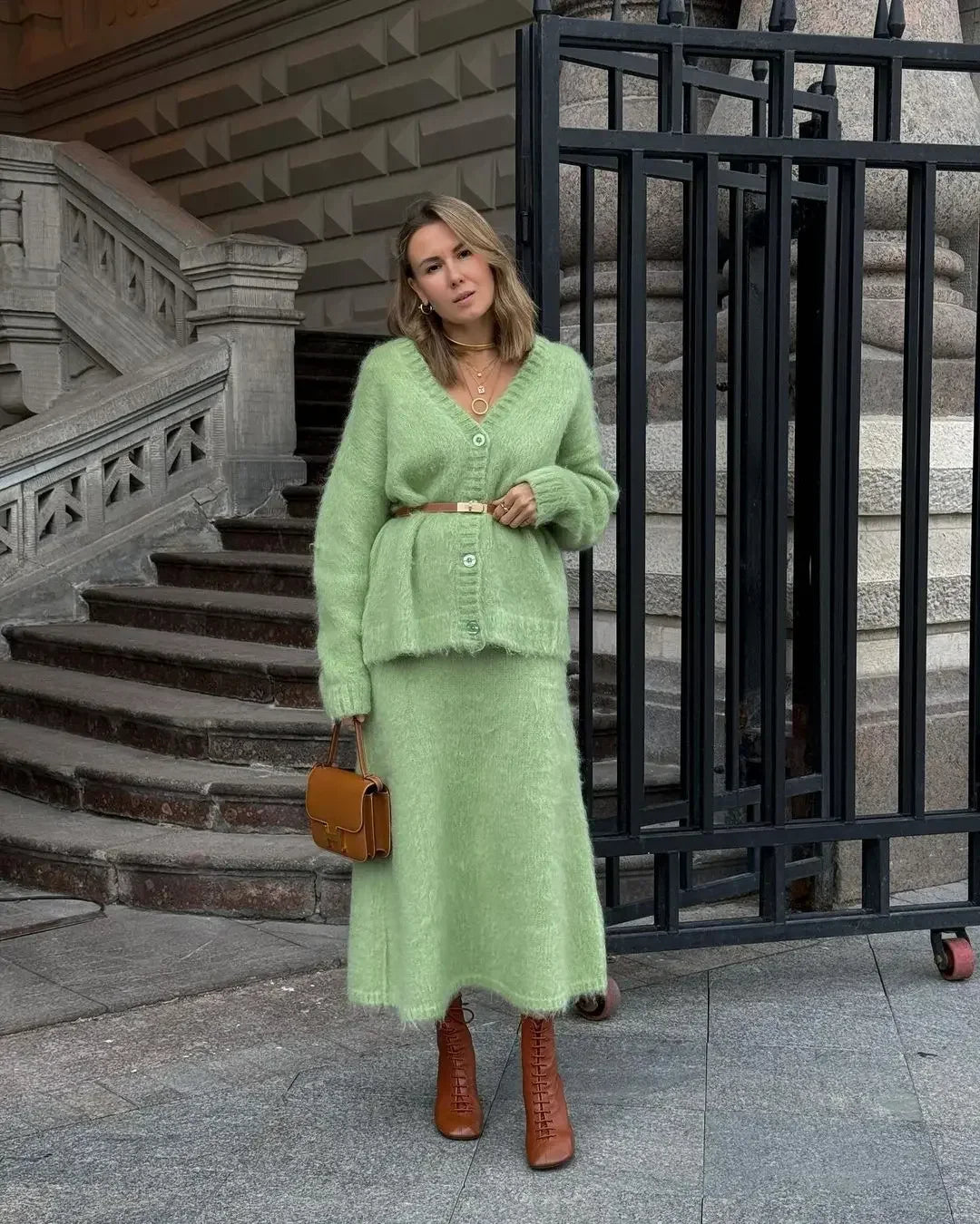 The Adrastine Set – Single-Breasted Knit Co-ord