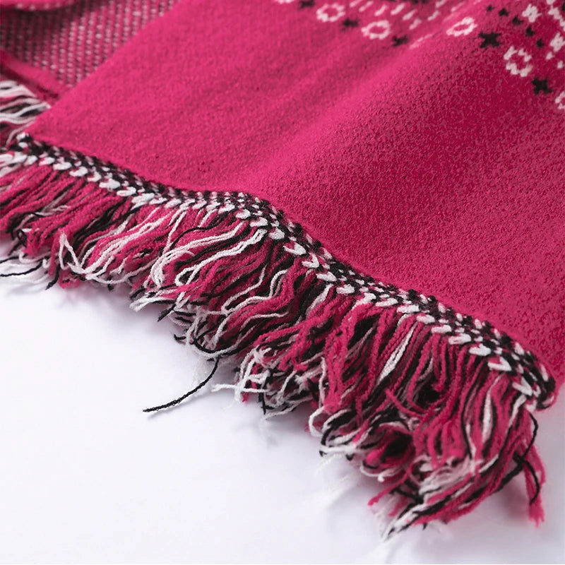 Pattern Knit with Lace-Up Front