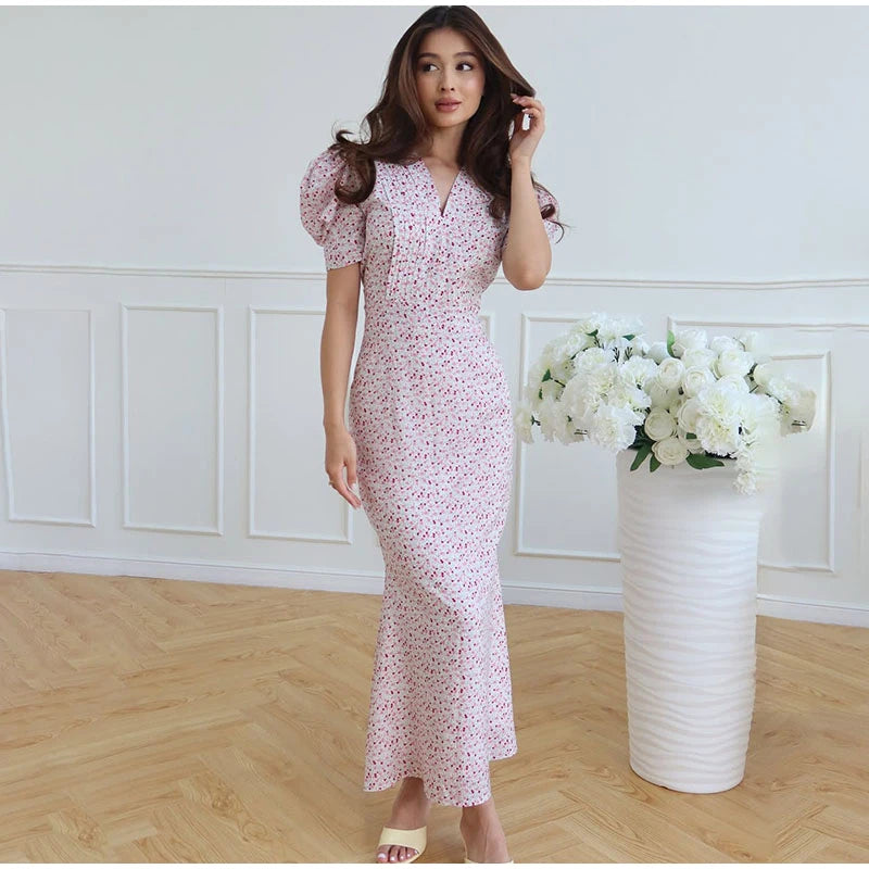 Mini Bouquet- Flowing Floral Midaxi